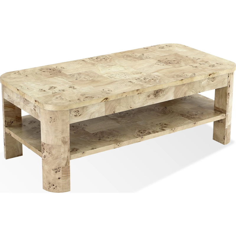 Cosmo Mappa Burl Wood Coffee Table