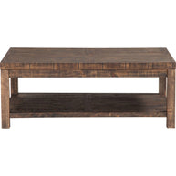 Wood Coffee Table with Lower Shelf