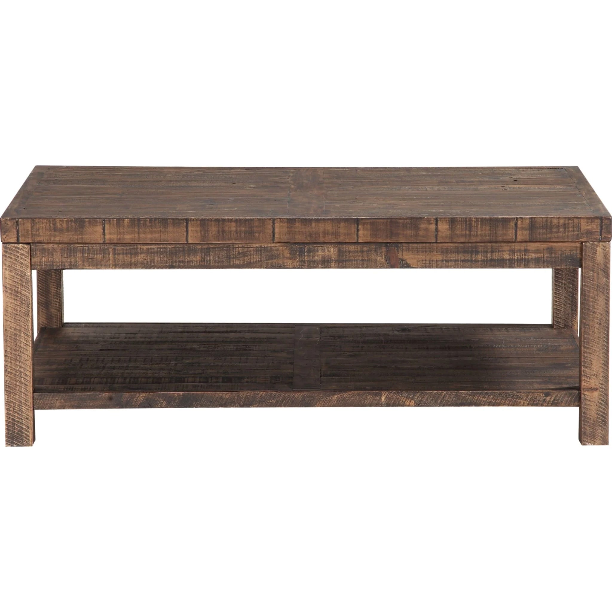 Wood Coffee Table with Lower Shelf