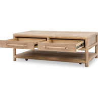Dorsey Wood Coffee Table in Granola Finish