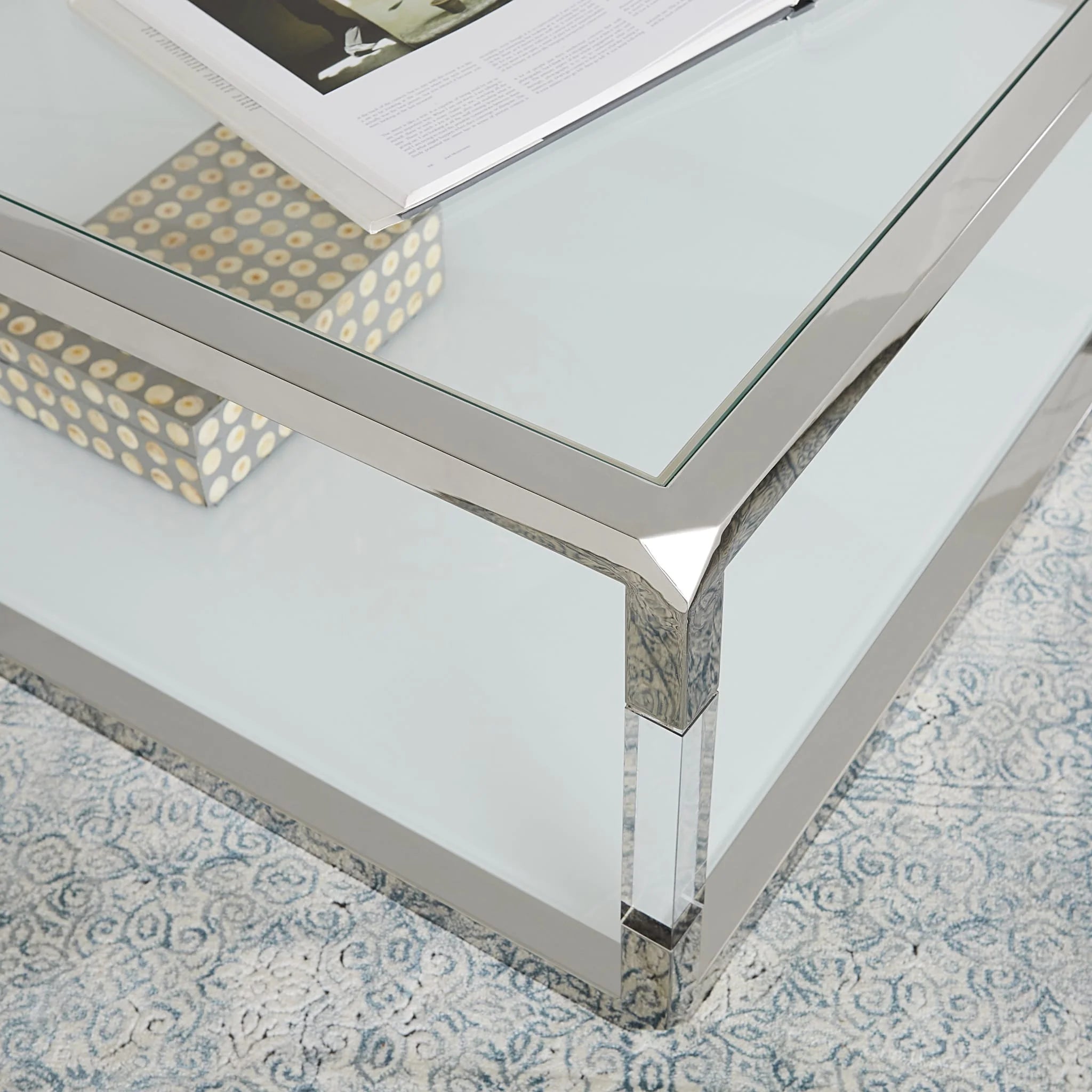 Acrylic & White Glass Console Table