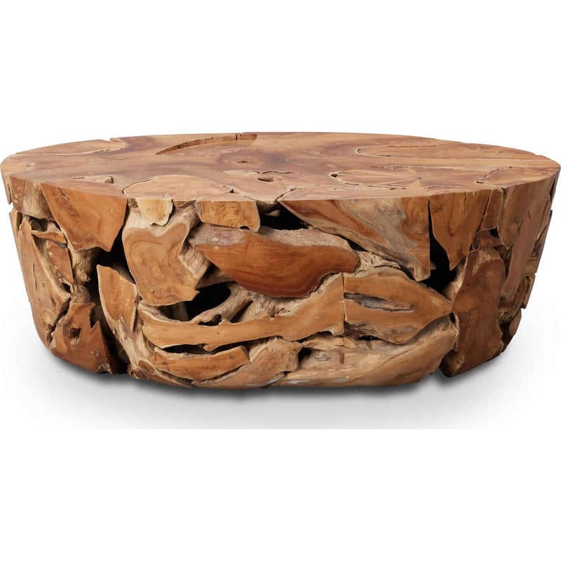One Teak Slice Solid Wood Coffee Table