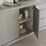 Modern Acacia Wood Sideboard in Basalt Gray or Mineral Gray