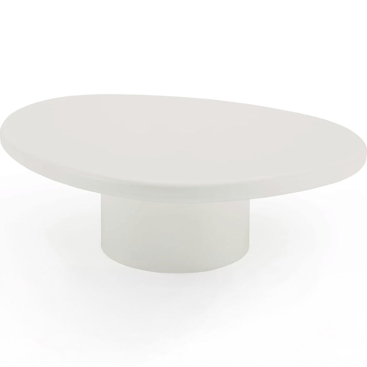 Round Modern Coffee Table in Soft White