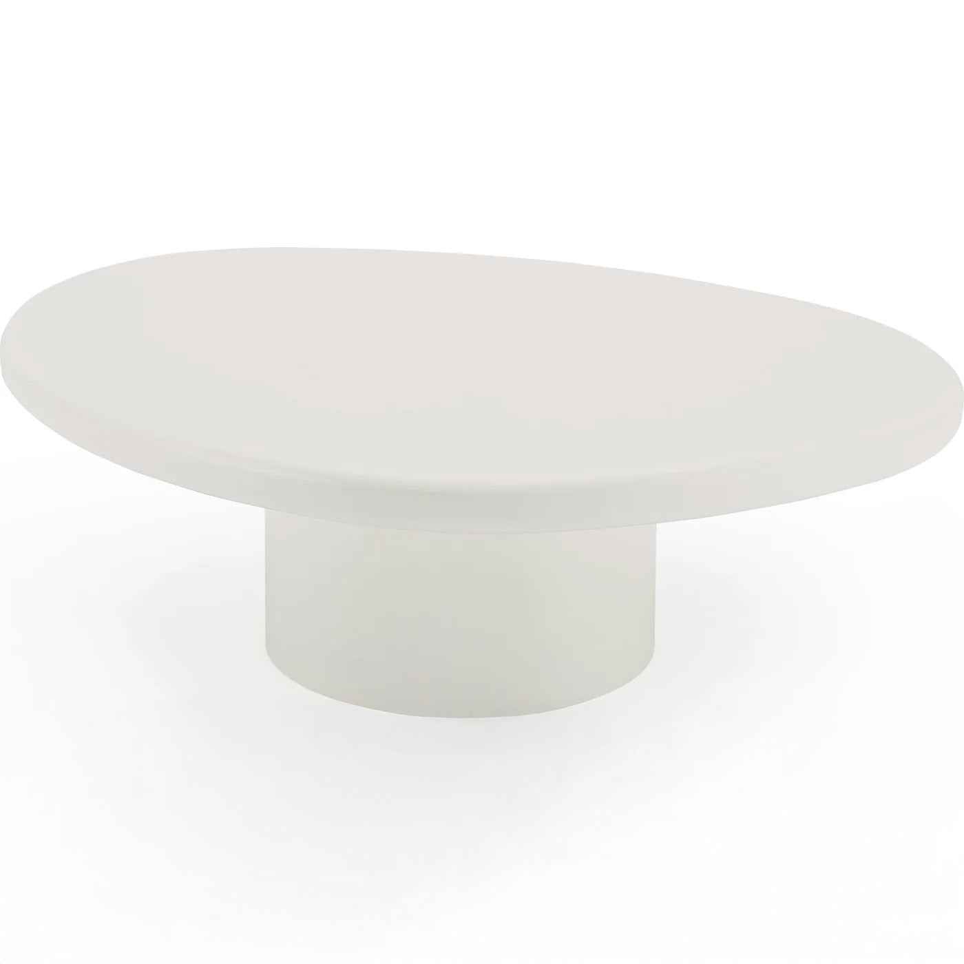 Round Modern Coffee Table in Soft White