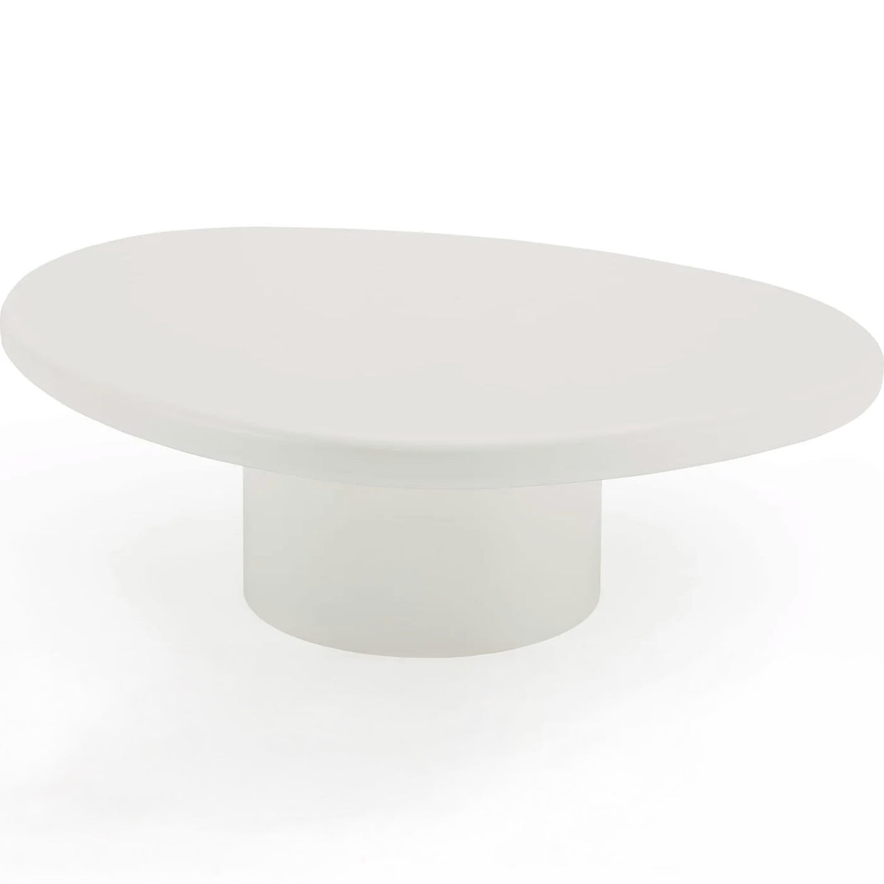 Round Modern Coffee Table in Soft White