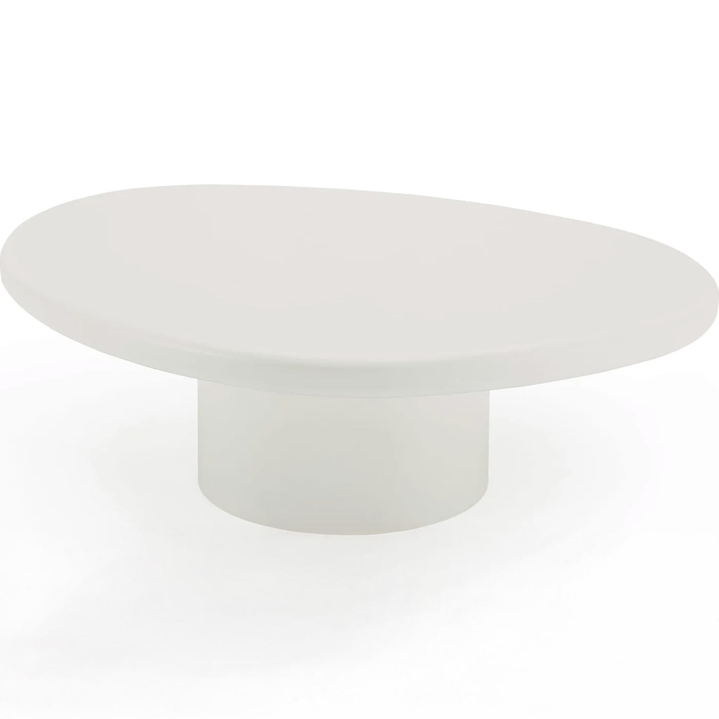 Round Modern Coffee Table in Soft White