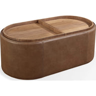 Leather Upholstered Storage Coffee Table