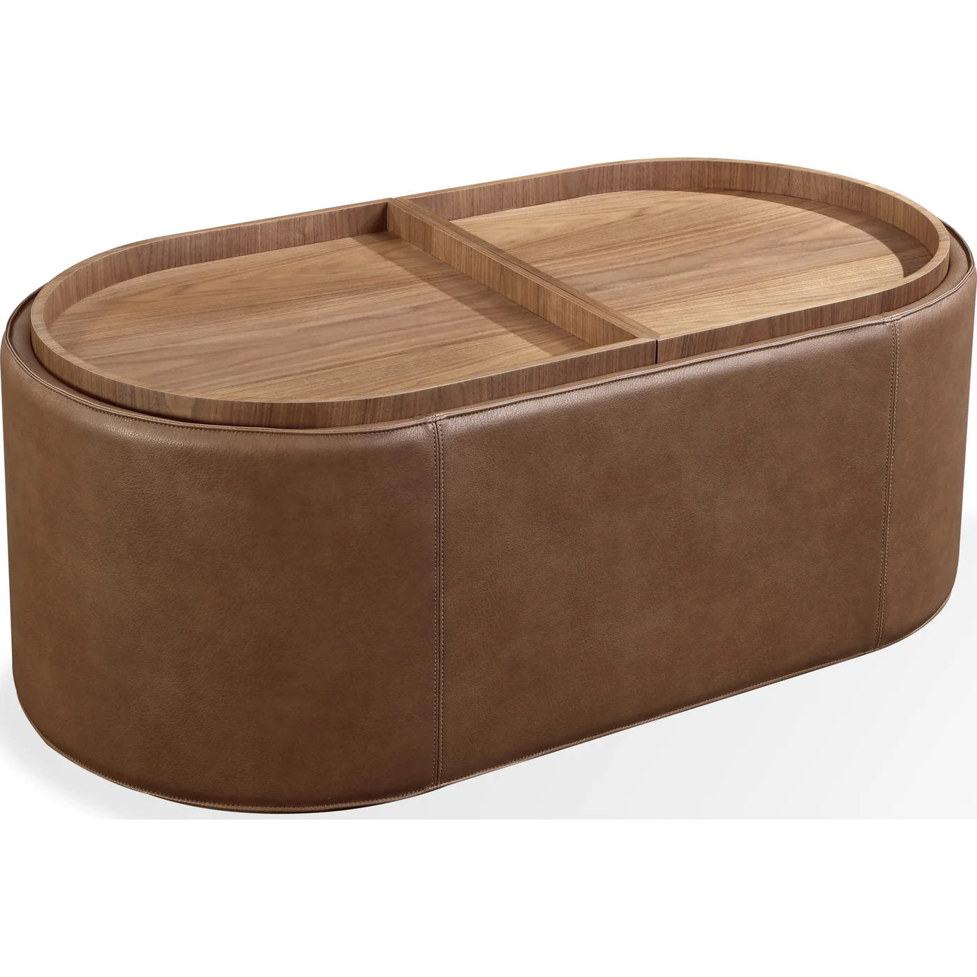 Leather Upholstered Storage Coffee Table
