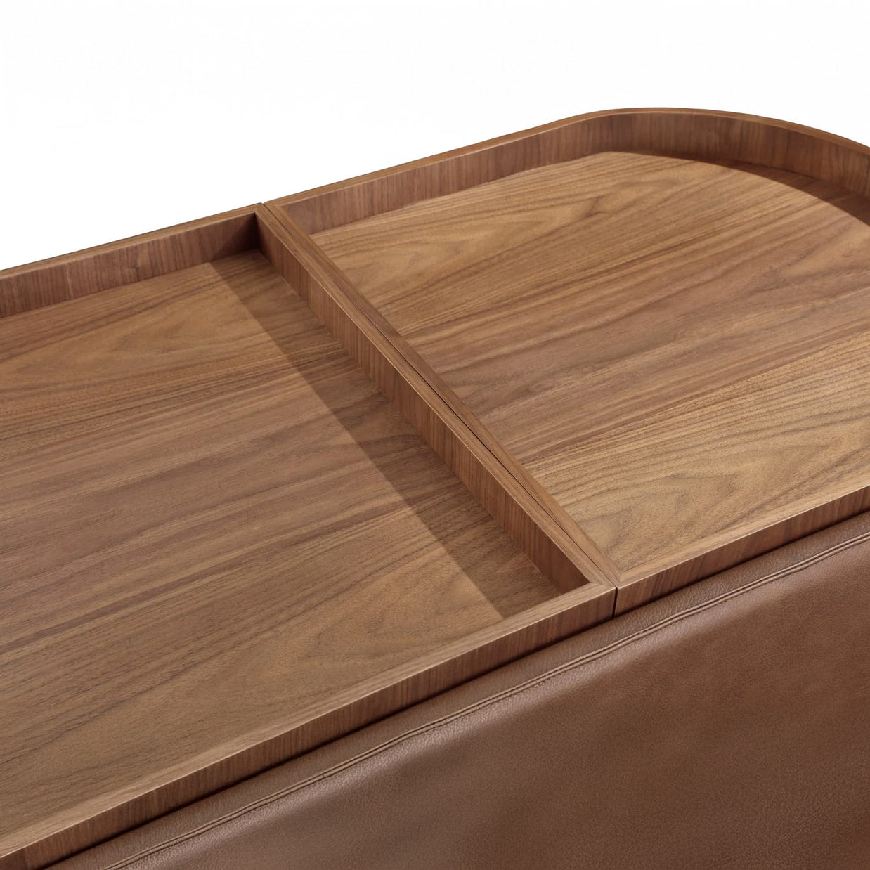 Leather Upholstered Storage Coffee Table