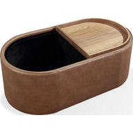 Leather Upholstered Storage Coffee Table