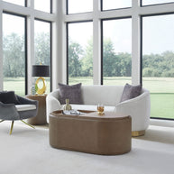 Leather Upholstered Storage Coffee Table
