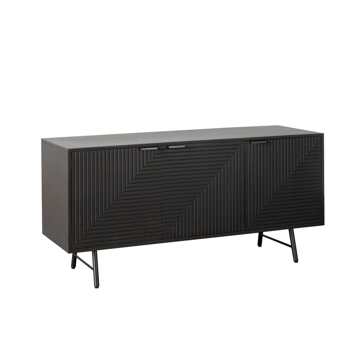 Geometric Modern Smoke Gray Sideboard