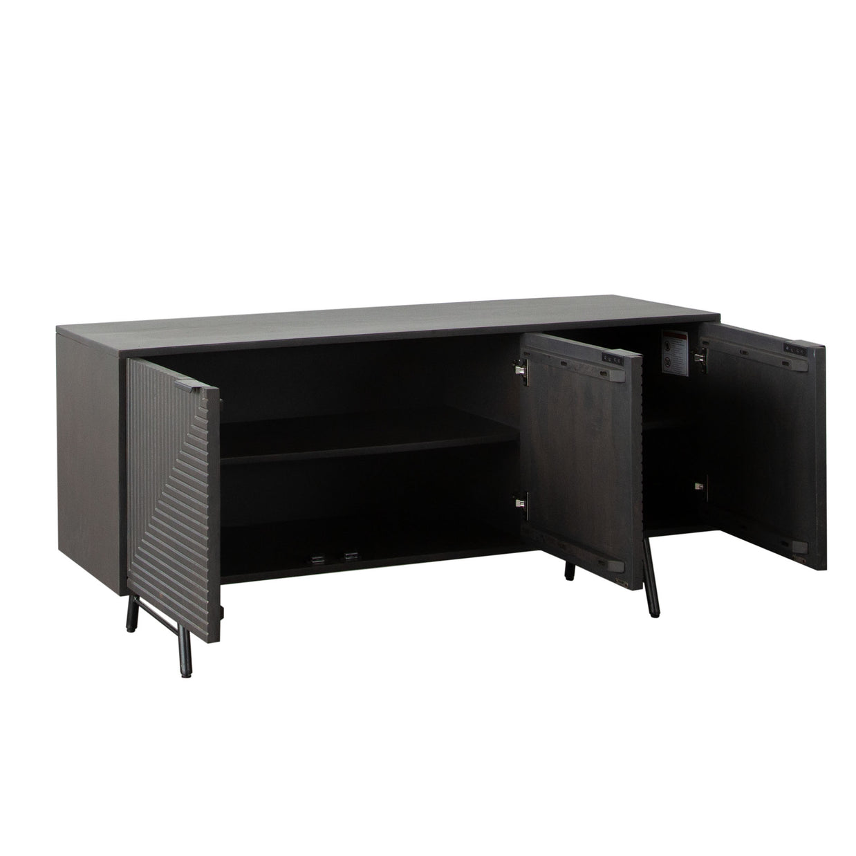 Geometric Modern Smoke Gray Sideboard