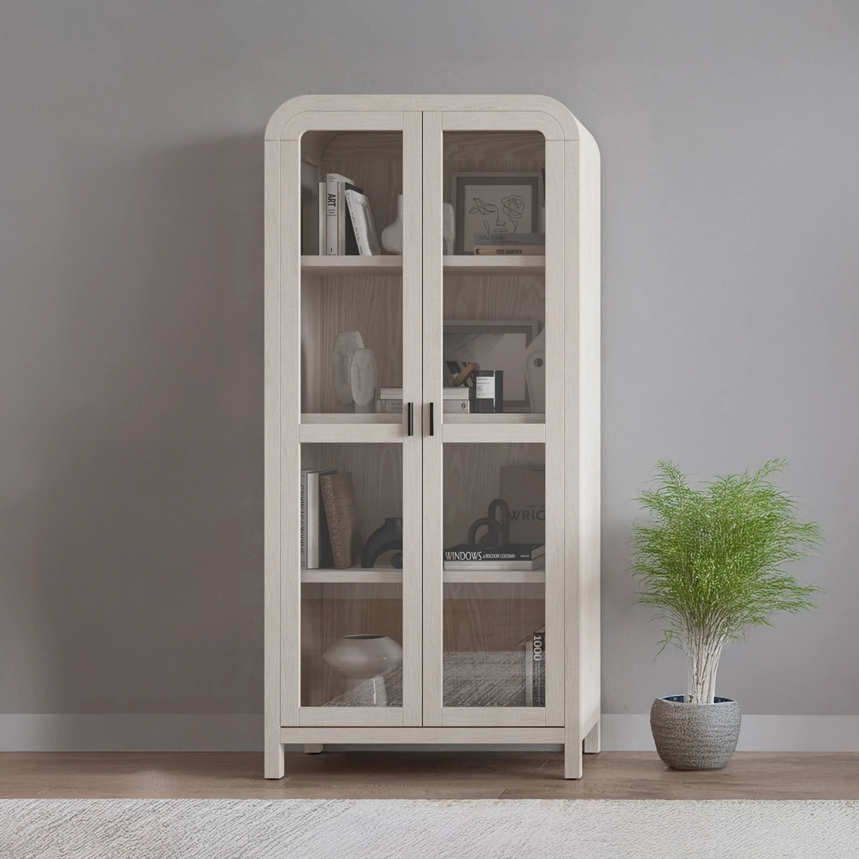 Glass Door Wooden Bookcase
