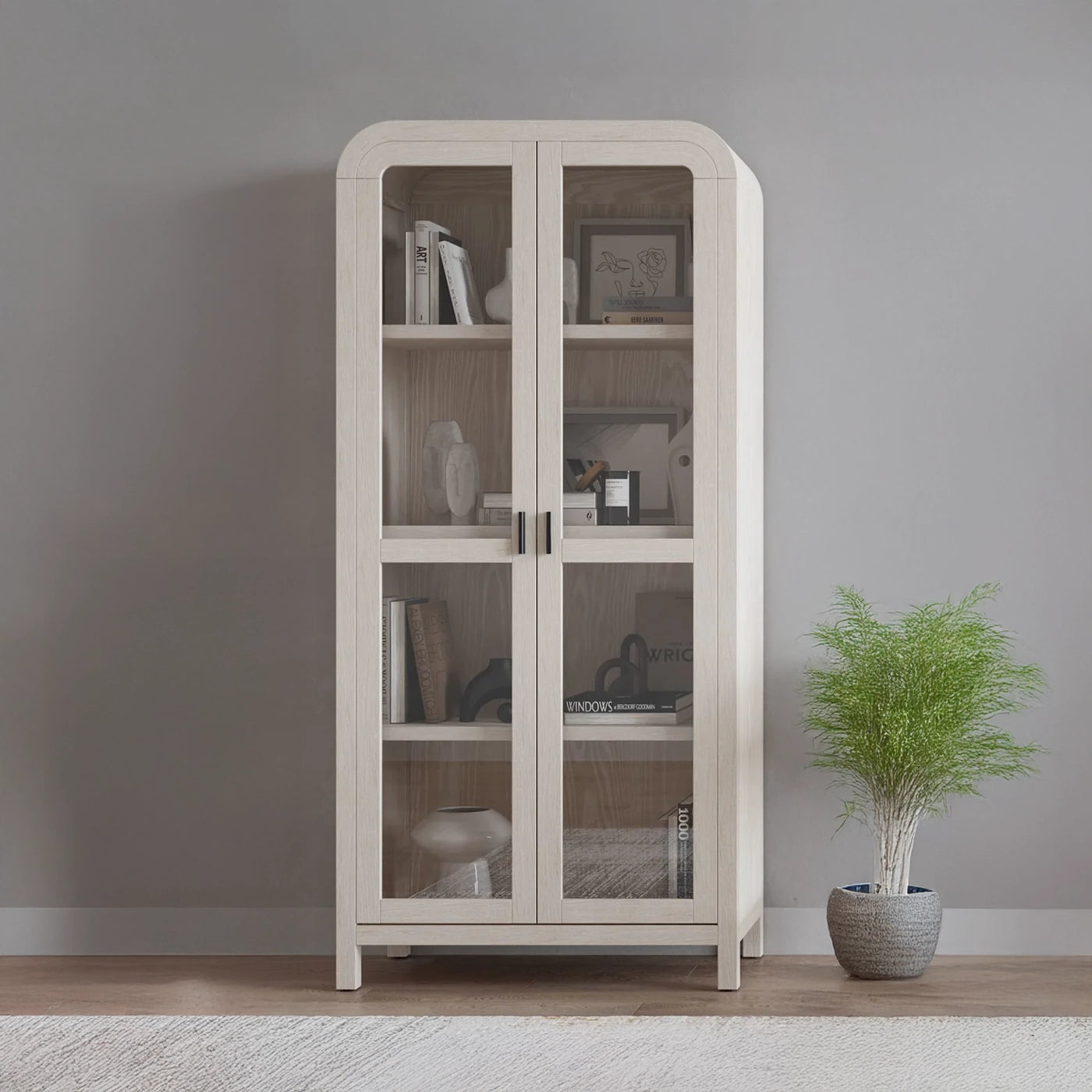 Glass Door Wooden Bookcase