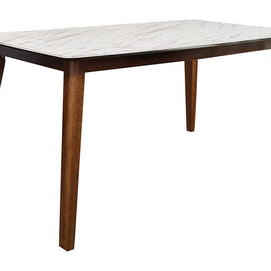 Natural Walnut & Marble 7 PC Dining Set