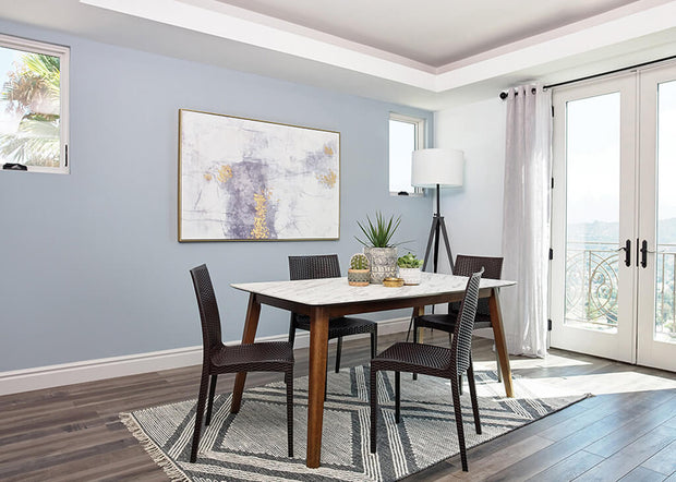 Natural Walnut & Marble Dining Table