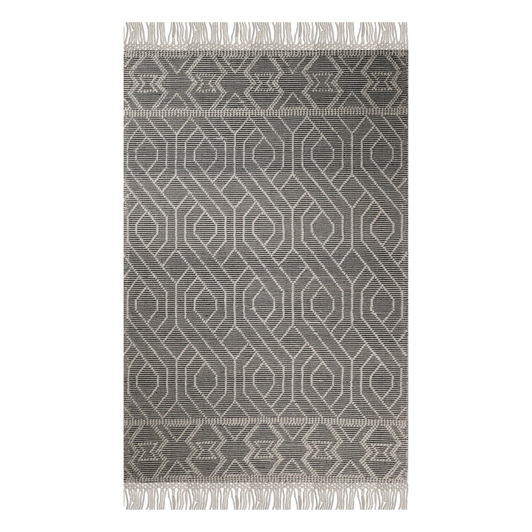 Handwoven Geometric Wool Blend Area Rug
