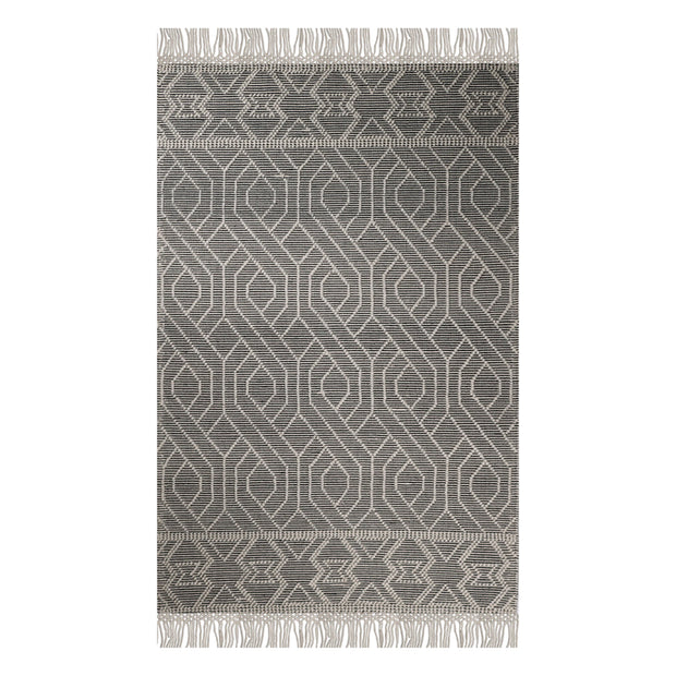 Handwoven Geometric Wool Blend Area Rug