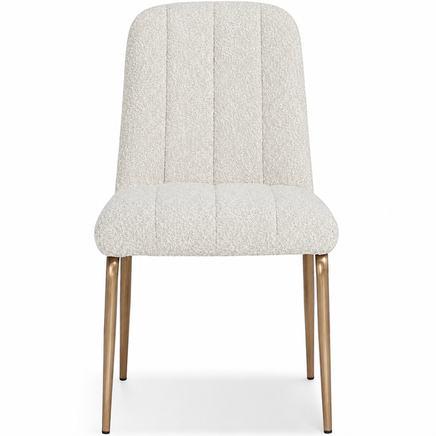 Boucle & Bronze Dining Chair Set