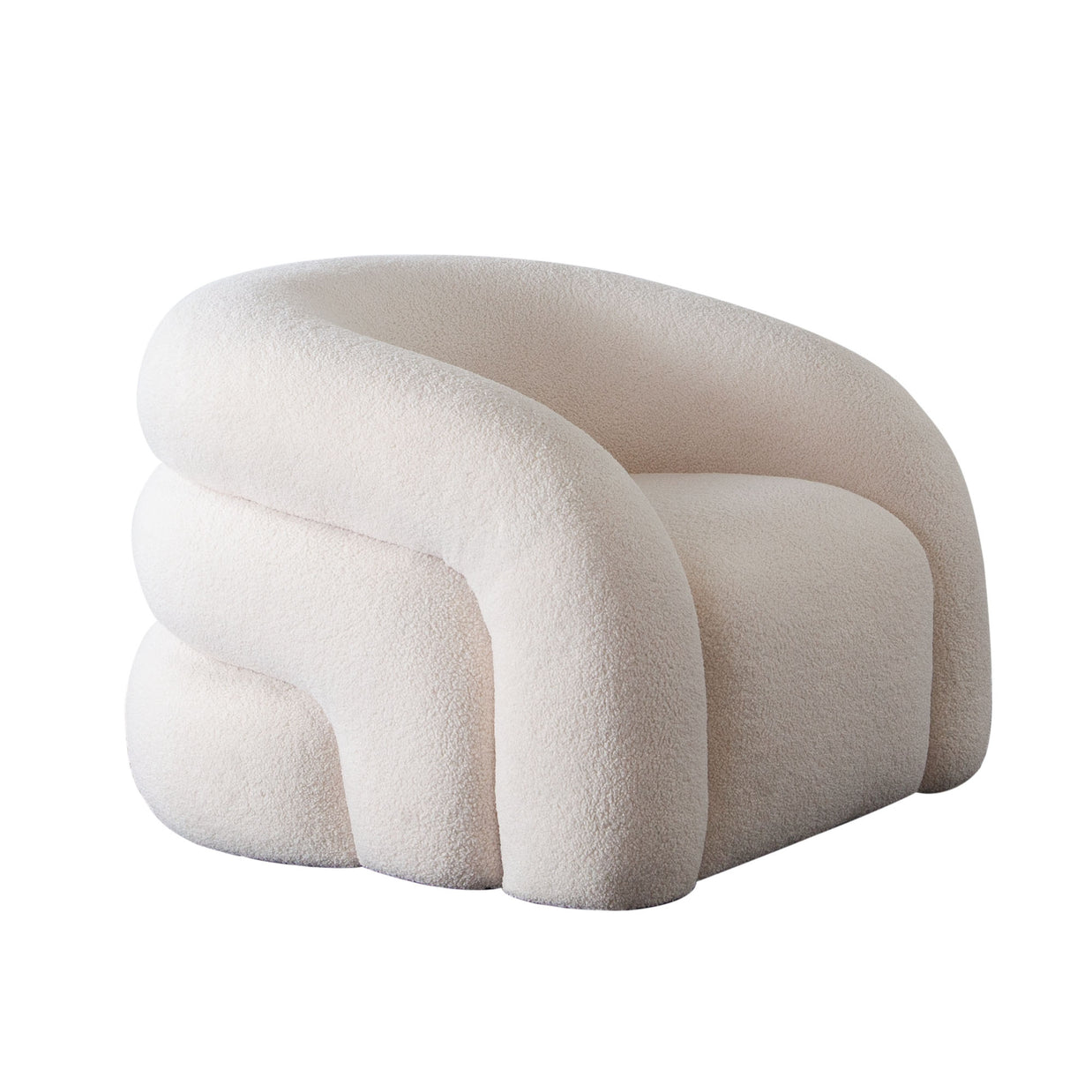 Ivory Sherpa Swivel Accent Chair