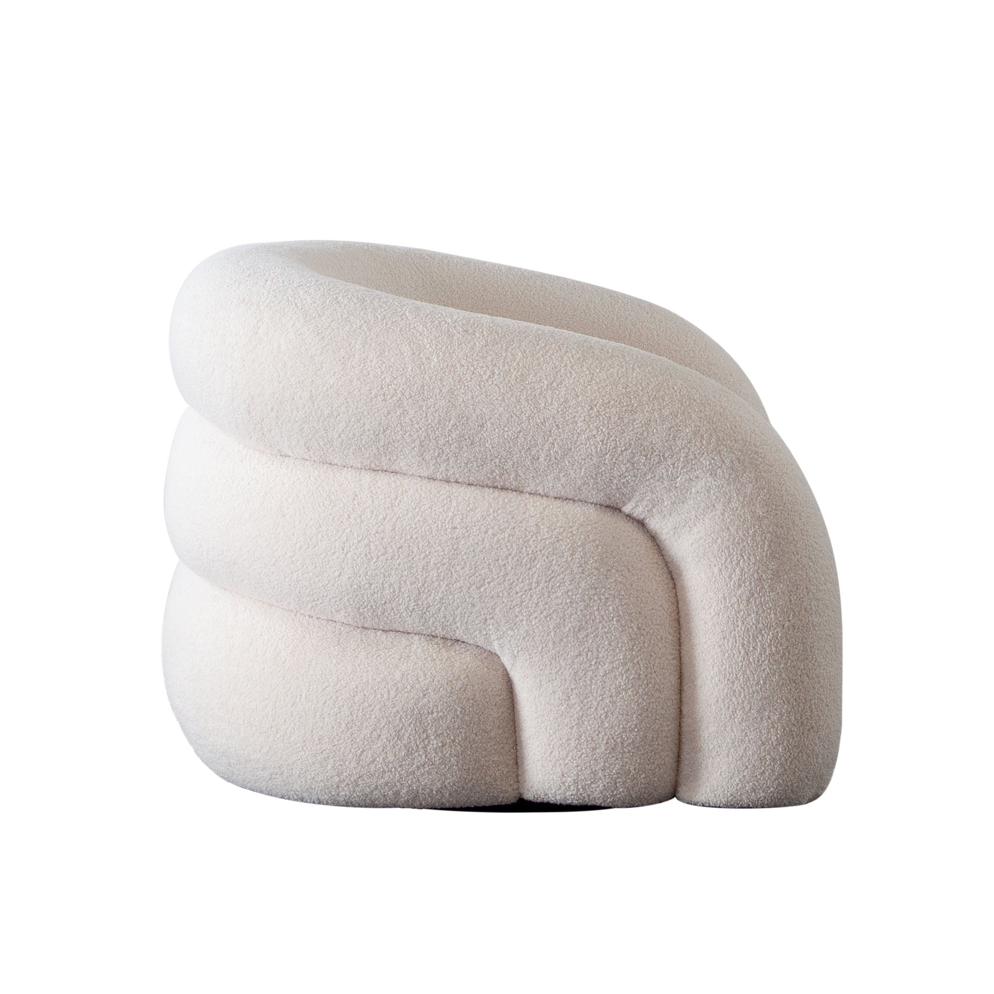 Ivory Sherpa Swivel Accent Chair