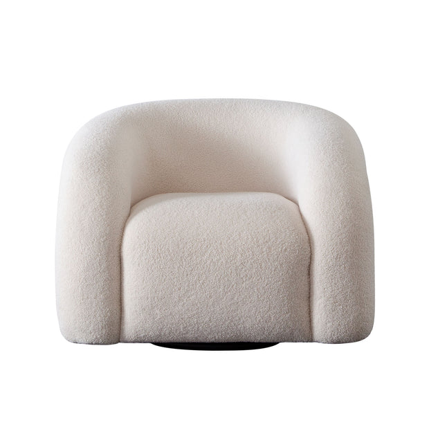 Ivory Sherpa Swivel Accent Chair