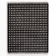 Black & White Shag With Tassel Area Rug