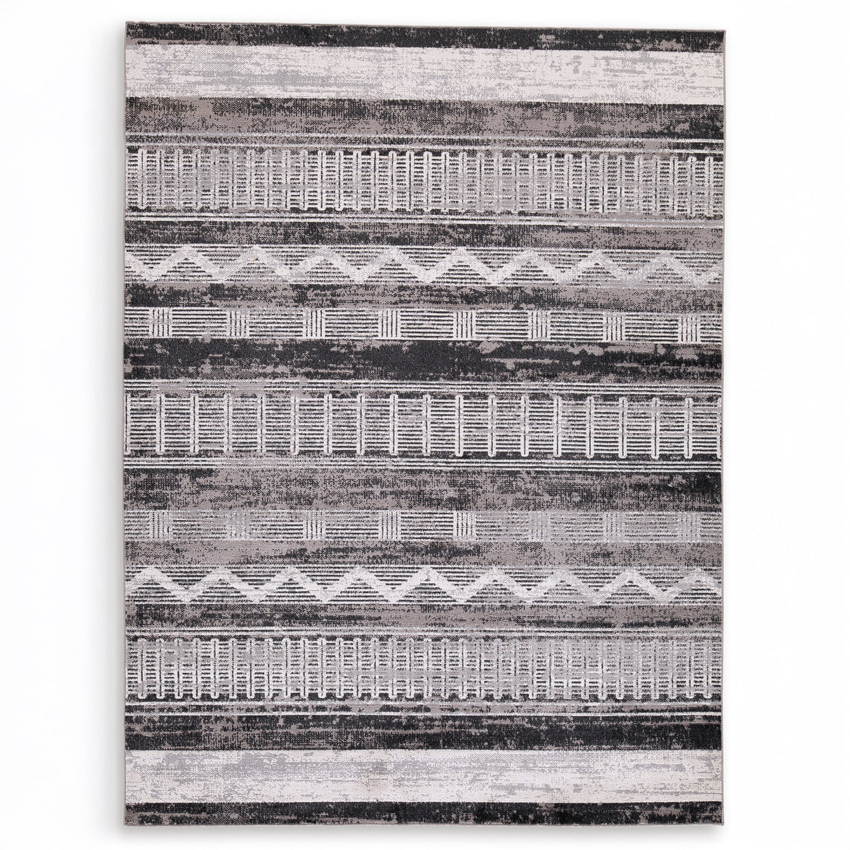Neutral Distressed Pattern Area Rug