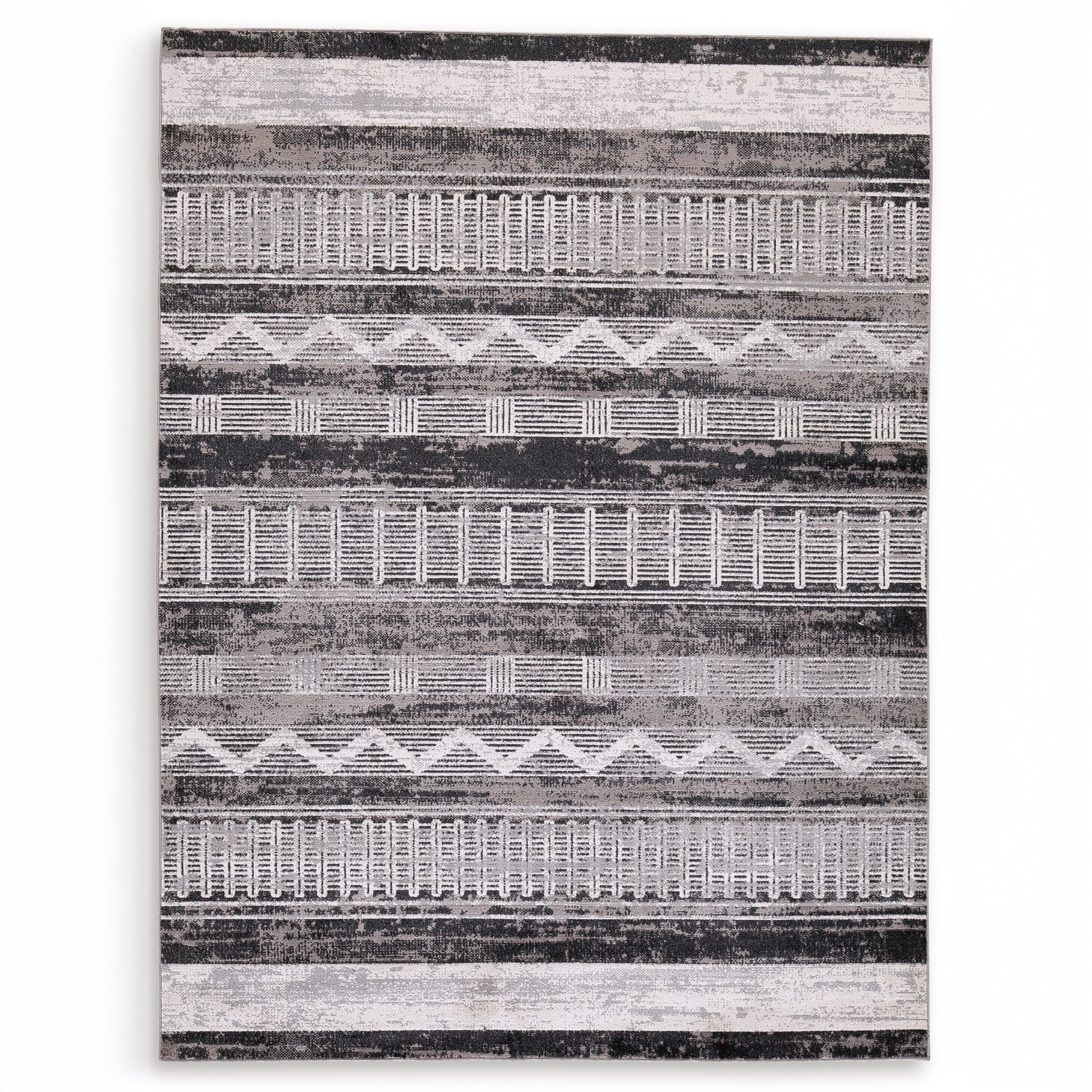 Neutral Distressed Pattern Area Rug