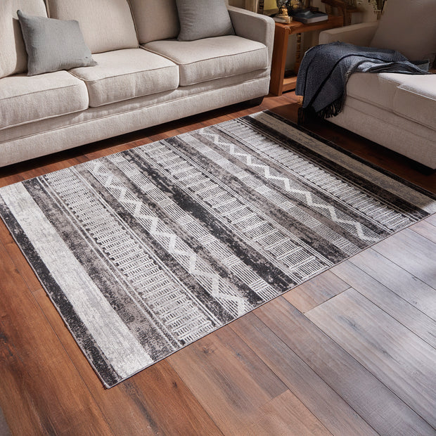 Neutral Distressed Pattern Area Rug