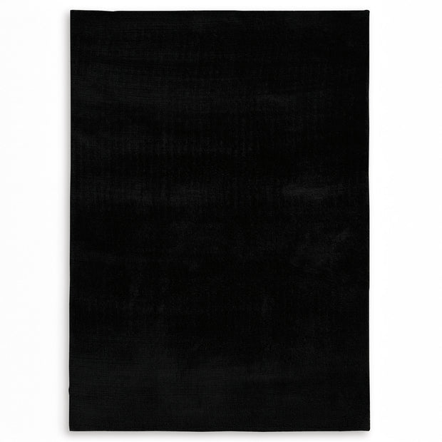 Subtle Textured Solid Black Area Rug