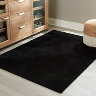 Subtle Textured Solid Black Area Rug