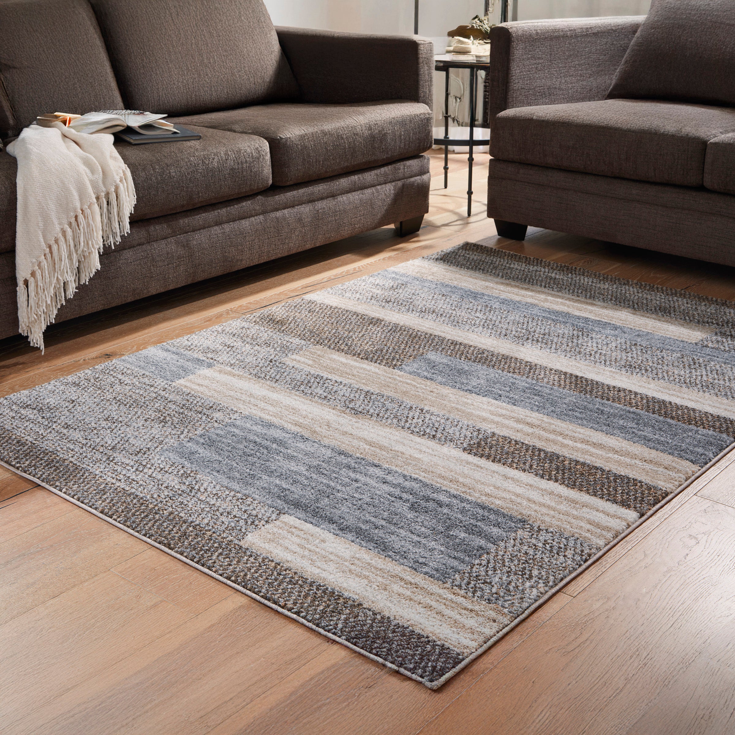 Neutral Stripe Area Rug