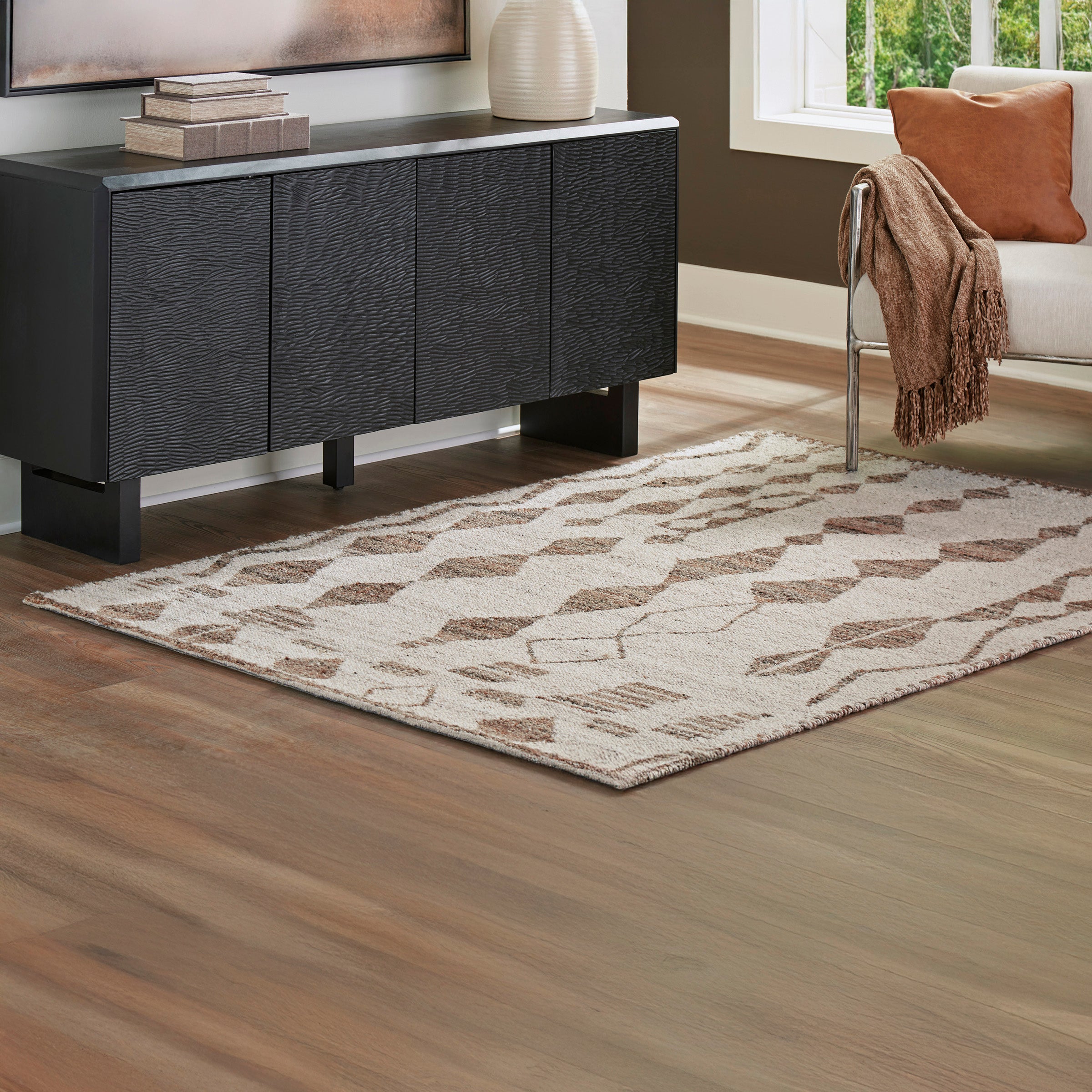 Neutral Geometric Area Rug