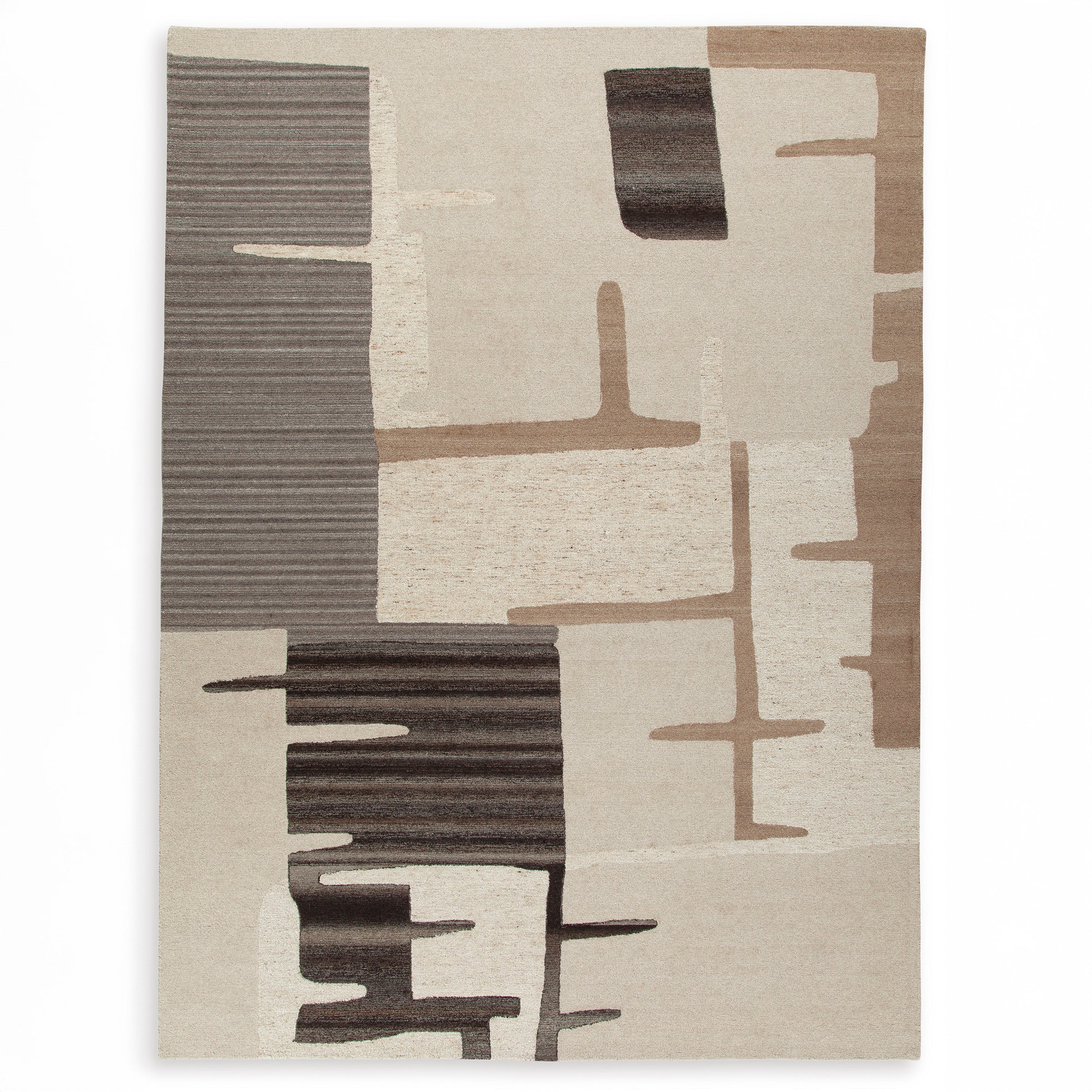 Global Abstract Hand-Tufted Wool Blend Area Rug