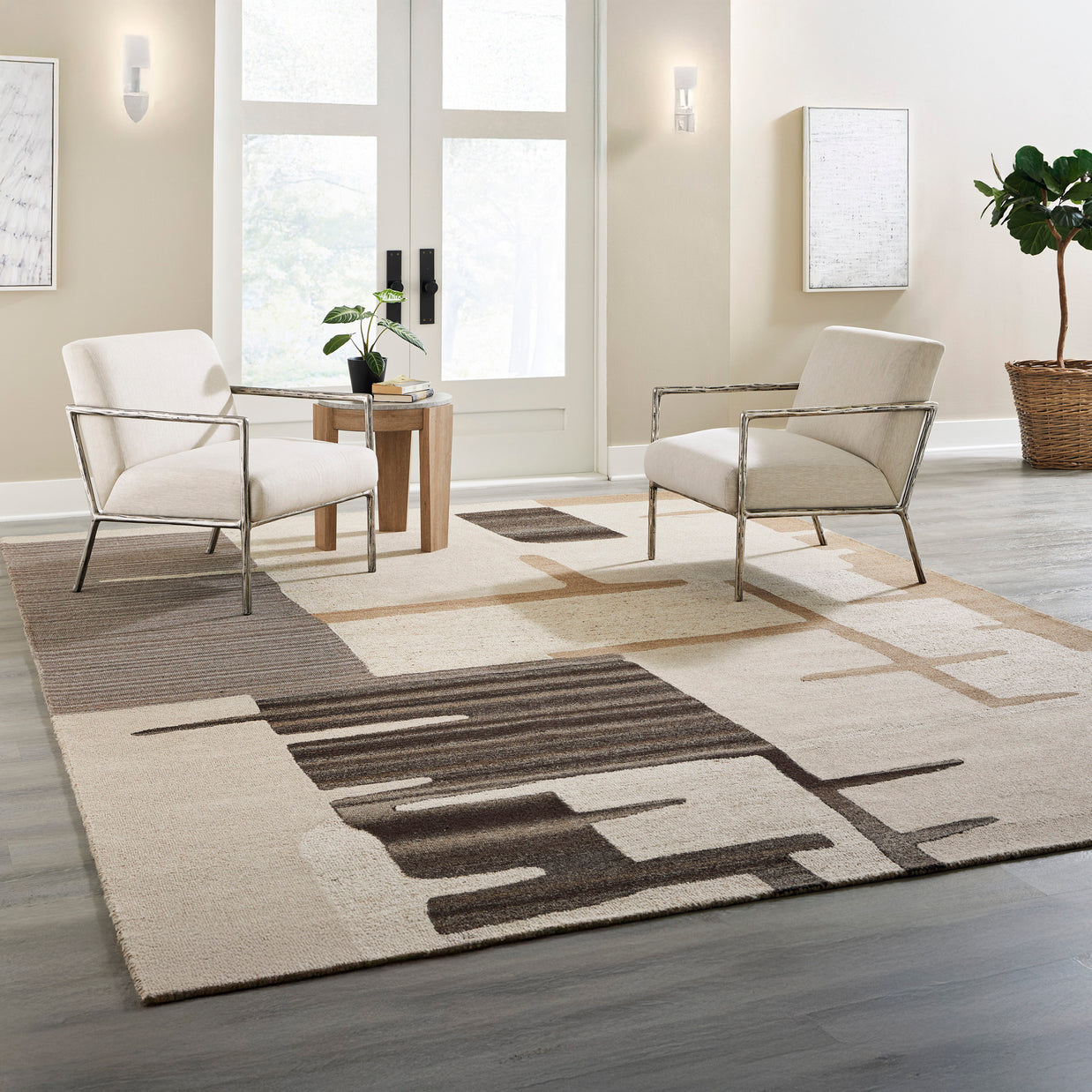 Global Abstract Hand-Tufted Wool Blend Area Rug
