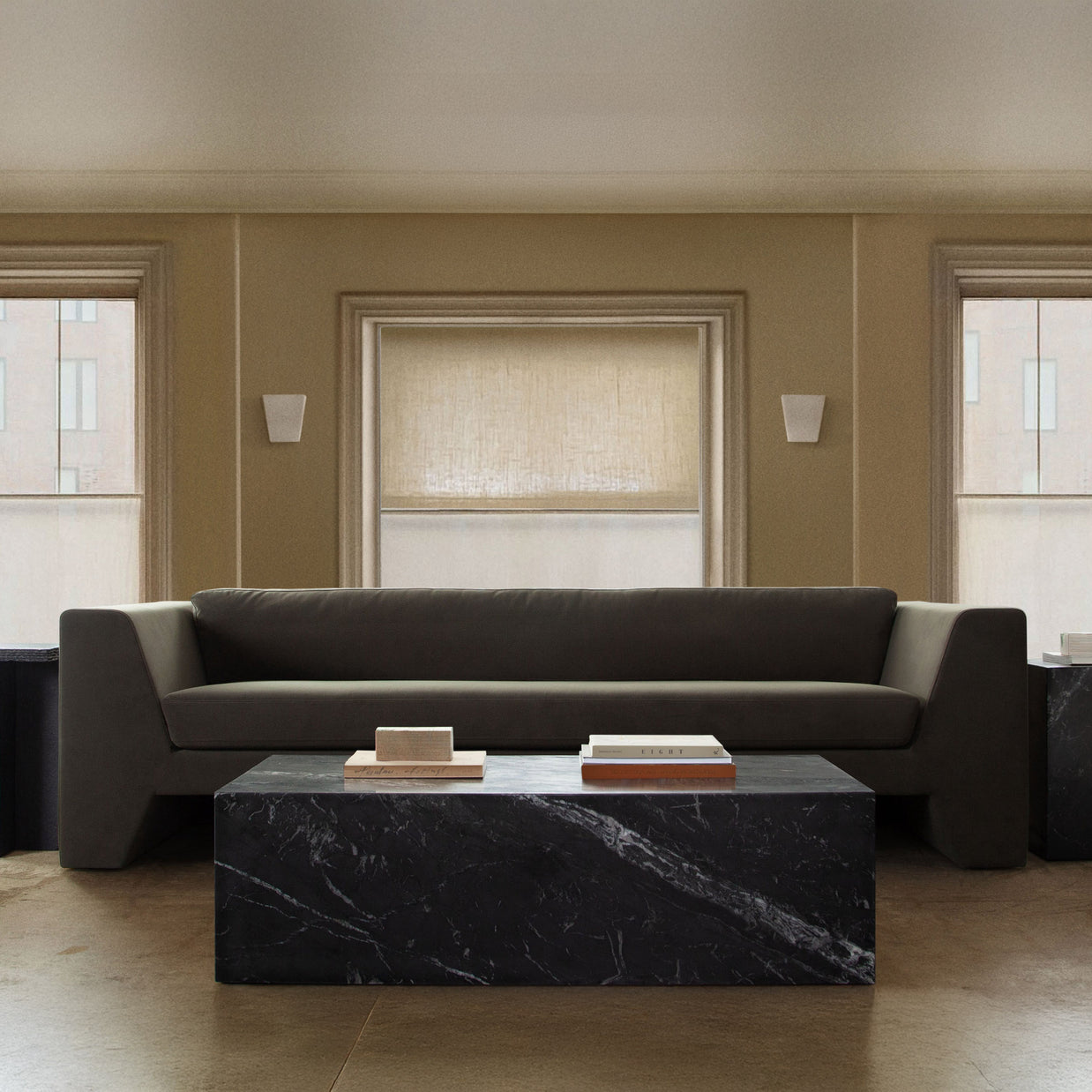 Modern Sofa in Performance Velvet