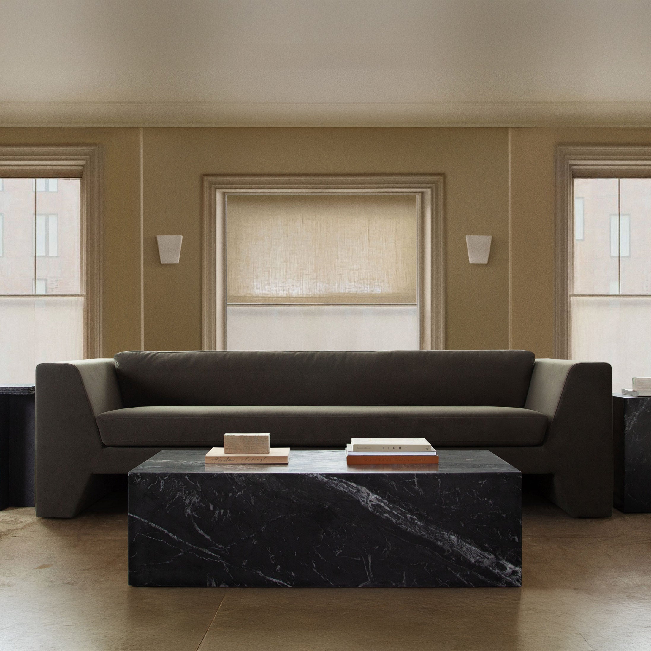 Modern Sofa in Performance Velvet