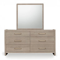 Chai Finish Oak Wood 6 Drawer Dresser