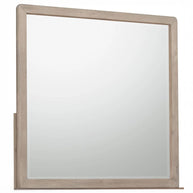 Chai Finish Oak Wood Beveled Glass Dresser Mirror