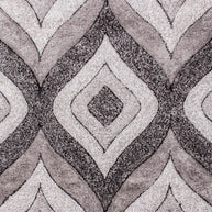 Geometric Area Rug – Grey & Cream Shag Design