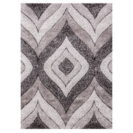 Geometric Area Rug – Grey & Cream Shag Design