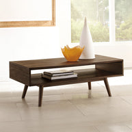Mid-Century Brown Wood Coffee Table