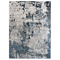 Modern Abstract Blue & Ivory Area Rug