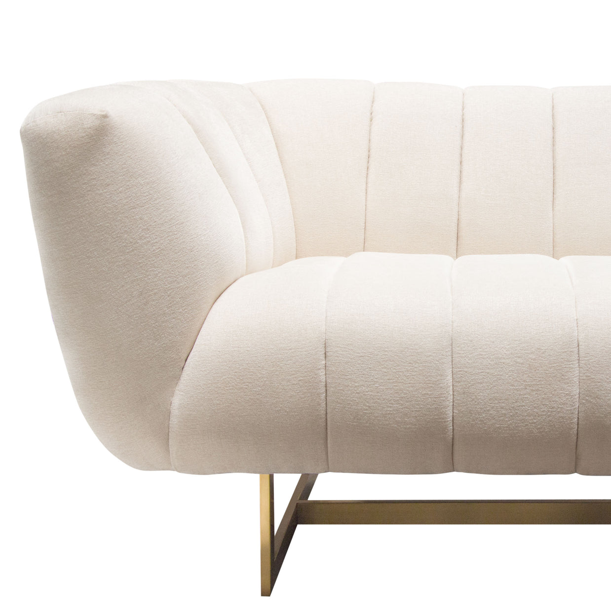 Cream Vertical Channel Tufted Sofa