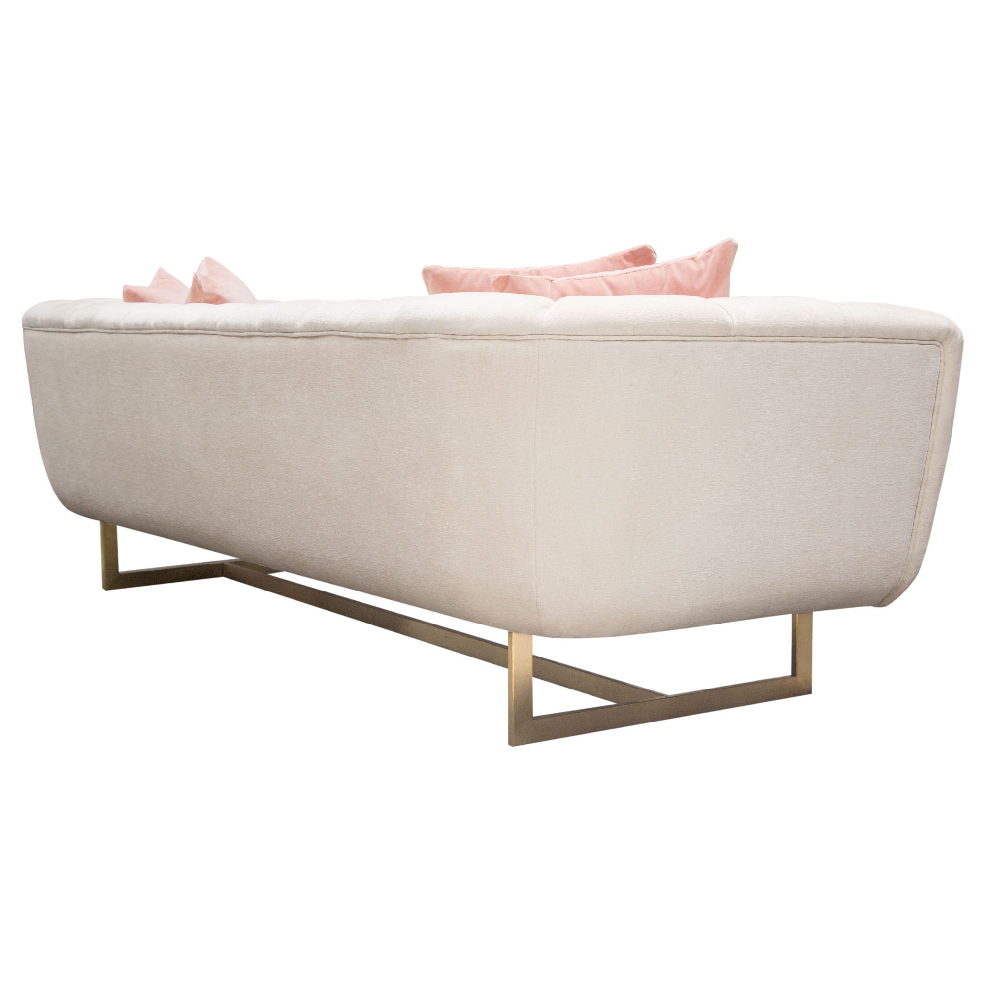 Cream Vertical Channel Tufted Sofa