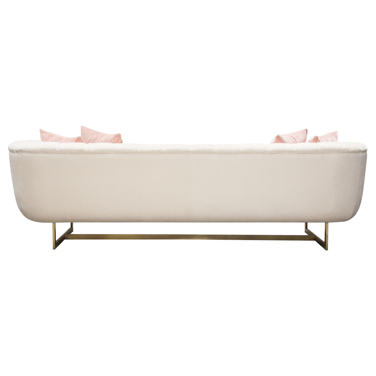 Cream Vertical Channel Tufted Sofa