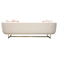 Cream Vertical Channel Tufted Sofa